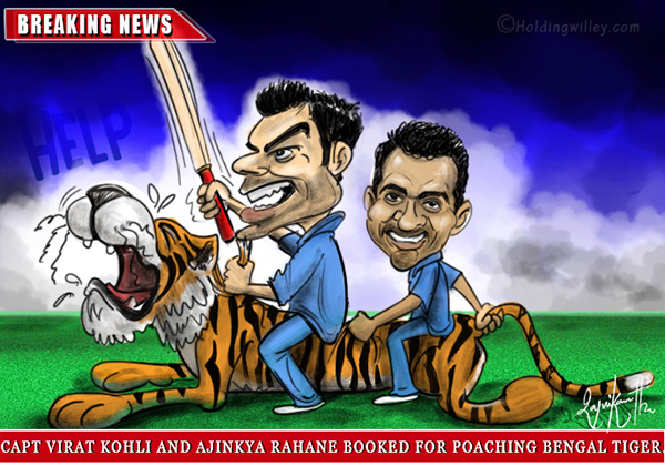 Virat And Ajinkya'S Partnership Against Bangladesh Asia Cup 2014 Cartoon.