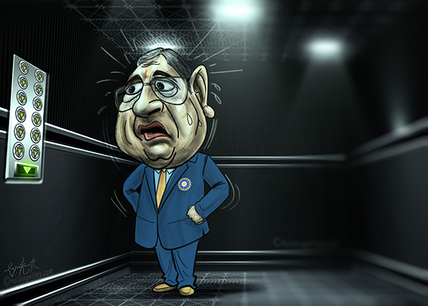 N.Srinivasan - Suspended Bcci President Cartoon.